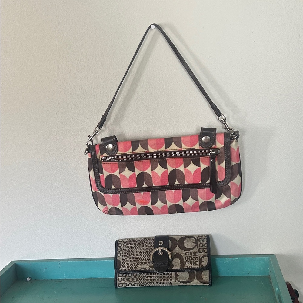 Skip Hop Pink & Brown Geometric Shoulder Bag
